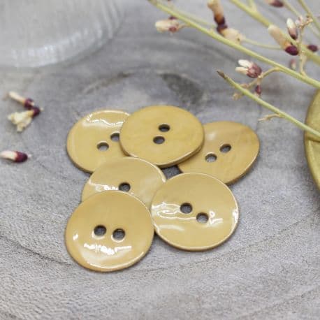 Glossy Buttons - Mustard