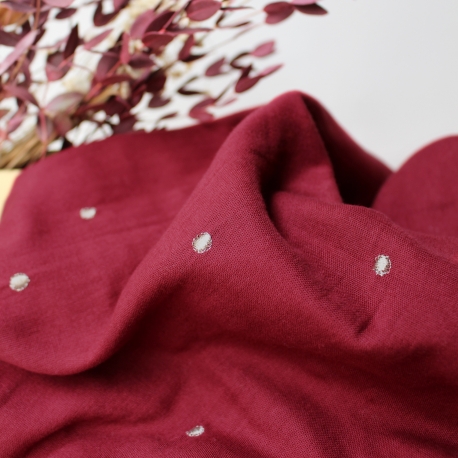 Tissu Stardust Amarante