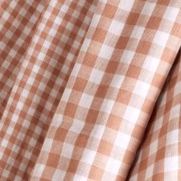Gingham Off-White Maple Fabric Remnants
