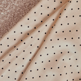 Polka Dot Fine Wale Corduroy Off-White Fabric