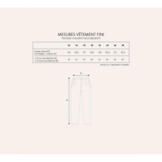 LE Pantalon Carotte -  PDF sewing pattern