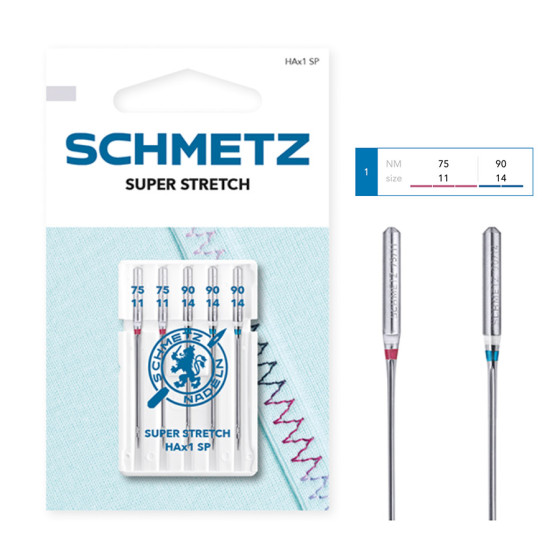 Sewing machine needles - n°75-90 x 5 - Stretch