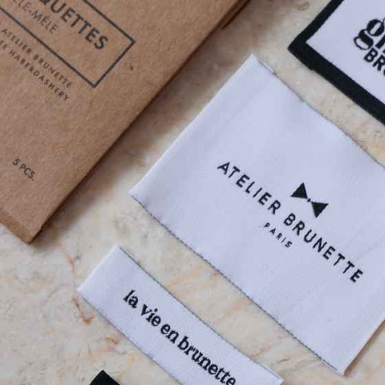 Atelier Brunette woven labels pack