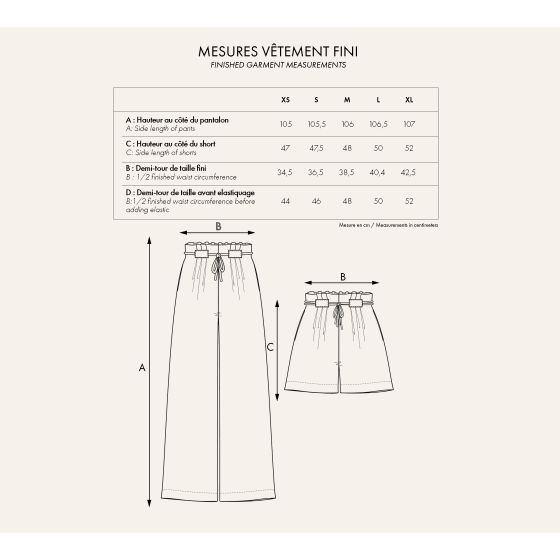 LE Pantalon Short - Paper Sewing Pattern