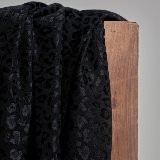 Jacquard viscose Leony Black Fabric