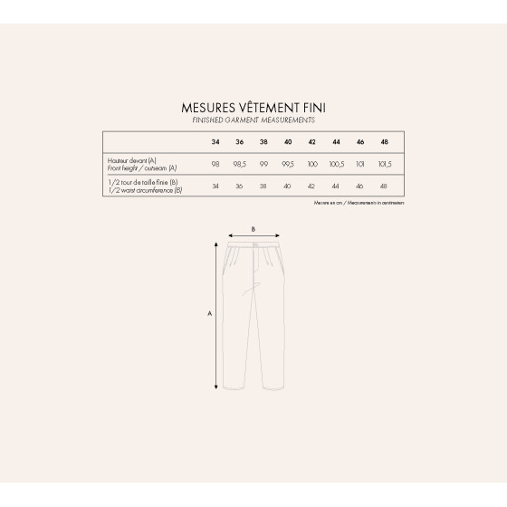 LE Pantalon Carotte -  Paper Sewing Pattern